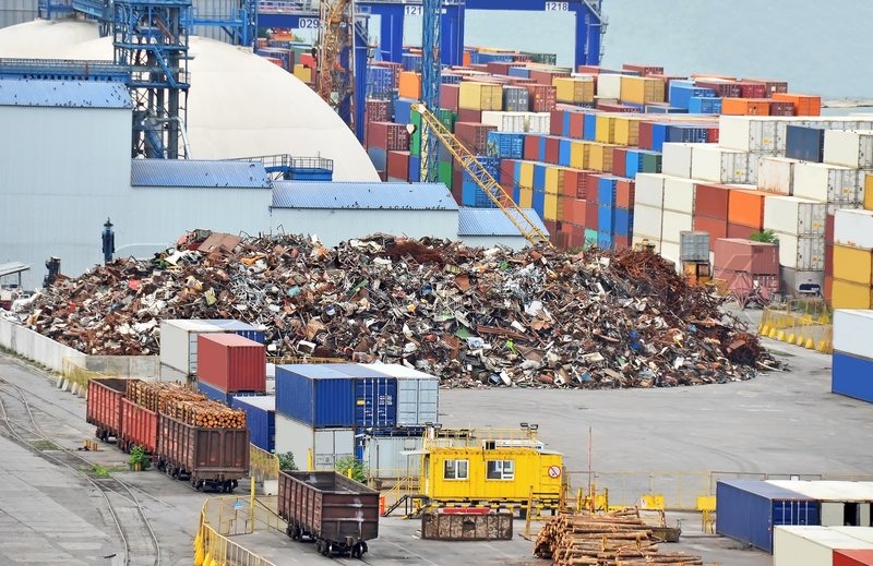 scrap metal at port